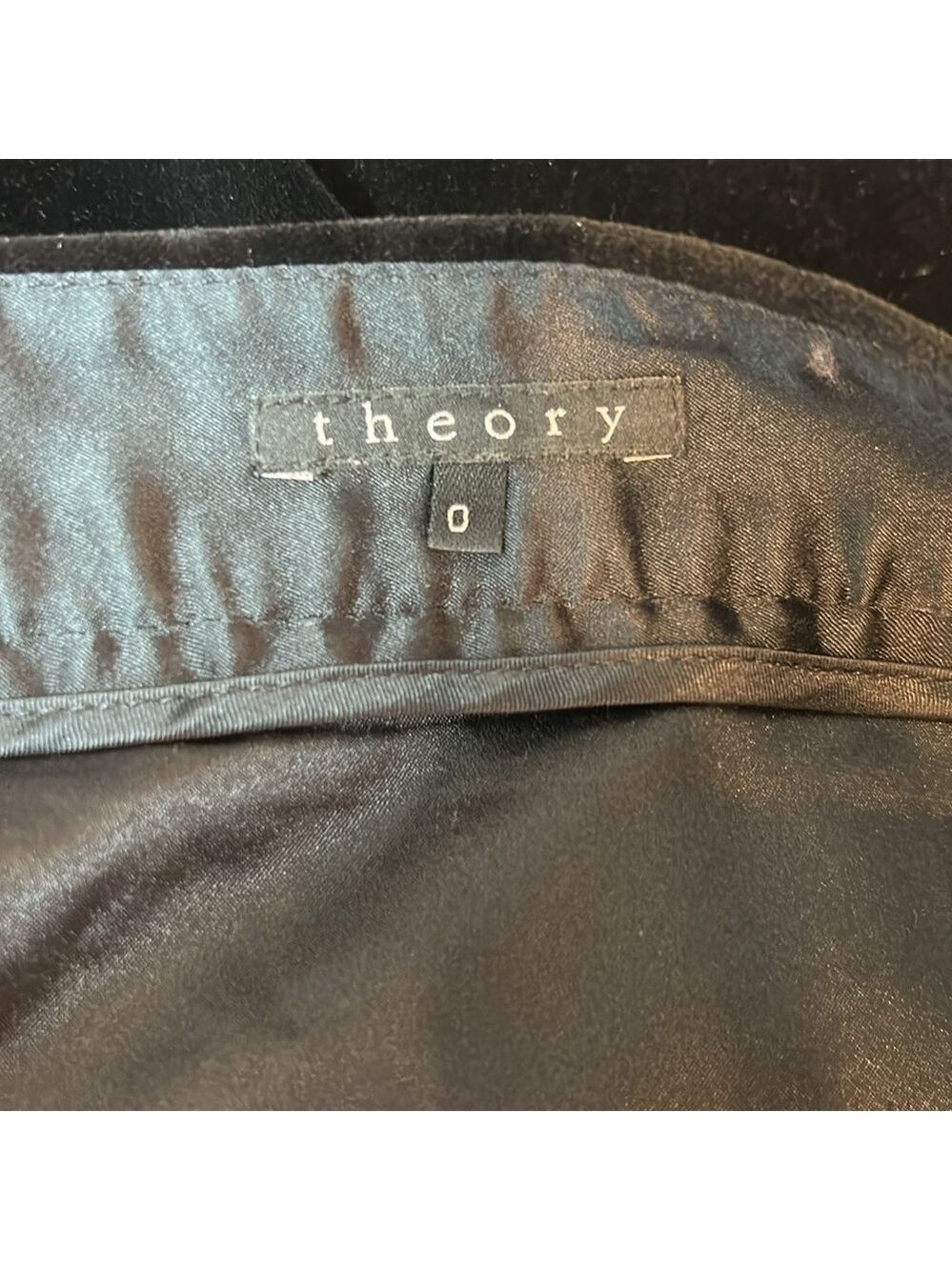 Theory Black Velvet Mini A Line Skirt Size 0 - Picture 6 of 8